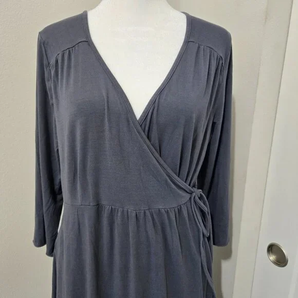 NWT Fresh Produce Midi Wrap Me Up Dress Oyster (med Gray) - Sz XL - Picture 4 of 11